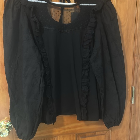 NWT Marc New York Ruffle Embroidered Puff Sleeve Top - Picture 5 of 9